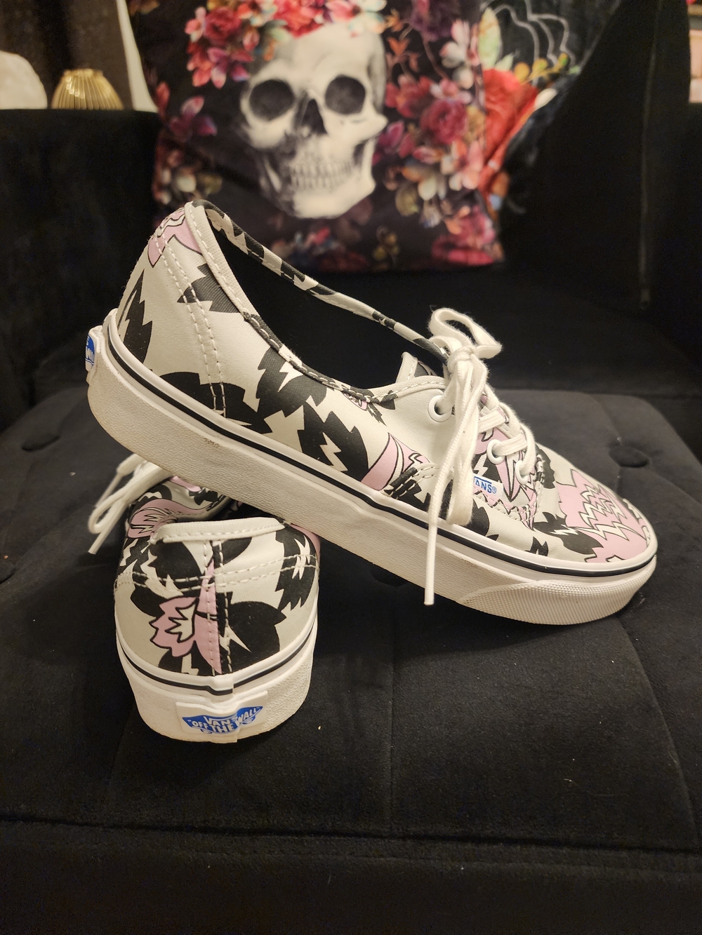 Vans Authentic Low Top Sneakers - White & Pink Floral Print